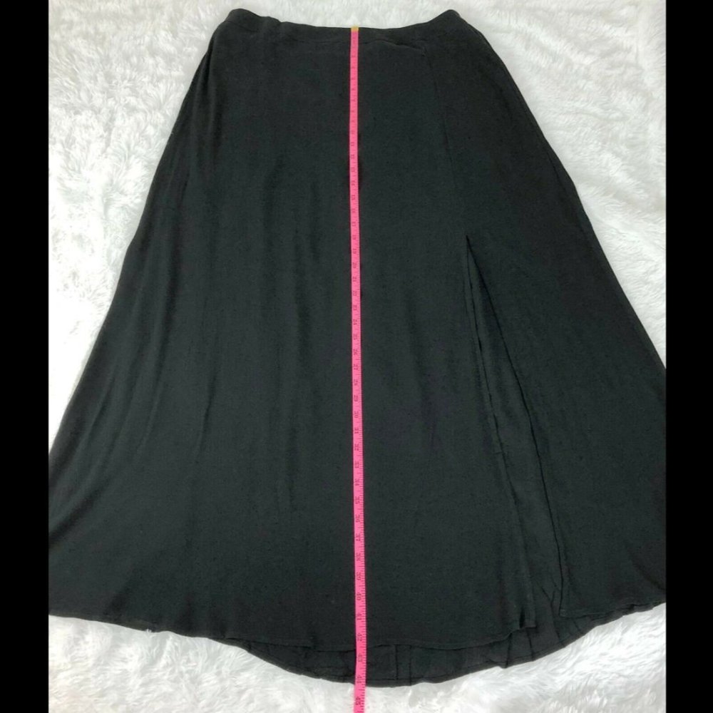 Black Side Split Maxi Length Skirt Plus Size 1X - Picture 7 of 8